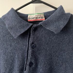 Vintage Simons Charcoal Blue Pullover Sweater, Made in Italy - Unisex S